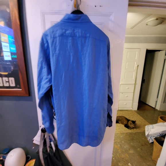 Linea Rosso 100% mens linen long sleeve shirt - Picture 4 of 4